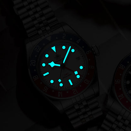 ADDIESDIVE Hot Sale GMT Movement Quartz Watch Stainless Steel Super Luminous 200M Diver Watches For Men AD2044 Relogio Masculino