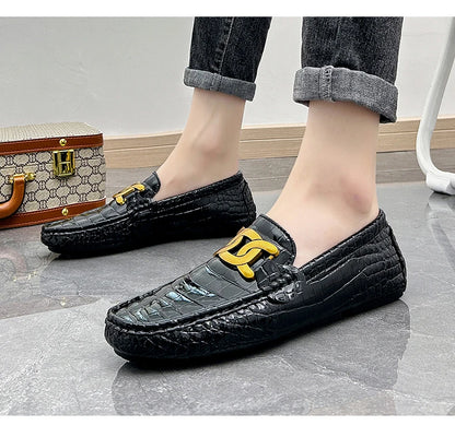 Man Shoes Leather Casual Shoes for Man Luxury Hand Sewn Fashion Flats Summer Breathable Outdoor Male Slip on Loafers Designer