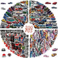 10/50/100/200pcs JDM Retrofit Racing Cars Stickers Fashion Funny Decals Laptop Luggage Guitar Skateboard Phone Sticker Kids Toys
