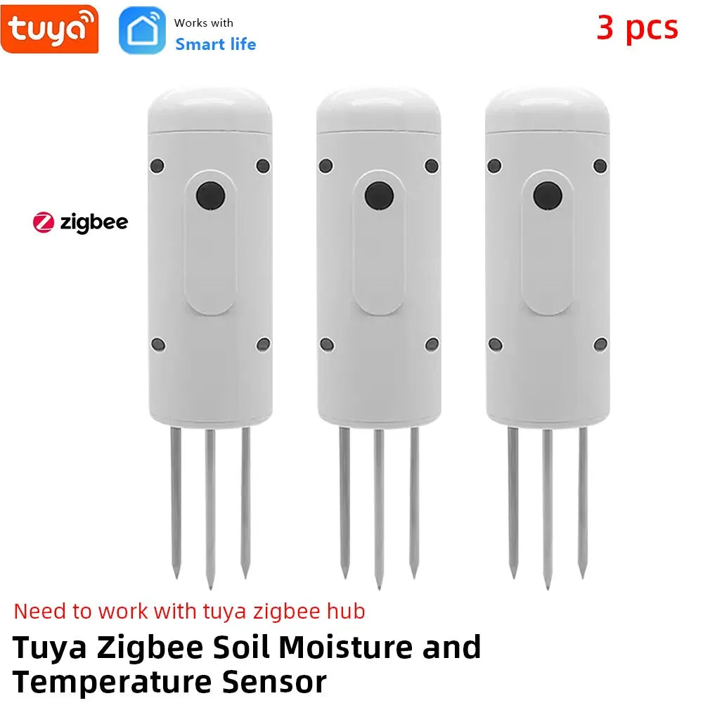 Tuya Zigbee Smart Water Valve Controller Sprinkler Drip Irrigation System and Tuya Zigbee Soil Moisture and Temperature Sensor