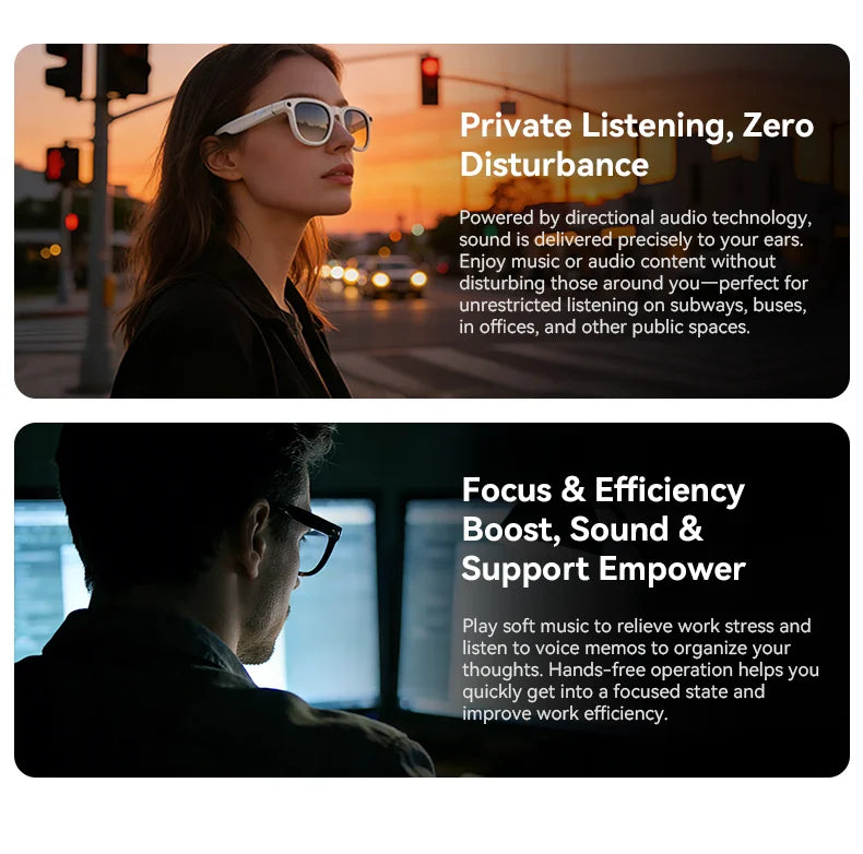 2026New AI Smart Glasses Minimalist Premium Bluetooth Calling Real-time Translation/4K Video Ultra-light TR90 Compatible Eyewear