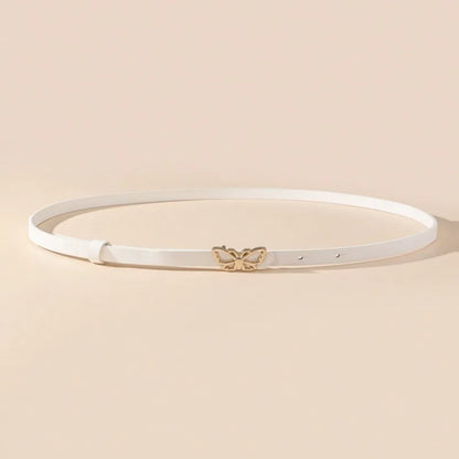 A small waist belt with a butterfly buckle, suitable for dresses, shirts and jeans. It's a new summer style that cinches the wai