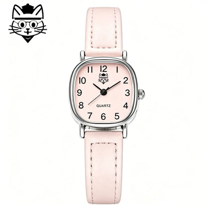 Korean version of the trendy ladies watch fashion small Arab quartz watch leather strap watch