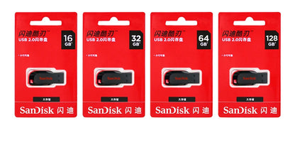 SanDisk USB Flash Drive 128GB 16GB 32GB 64GB Original HIgh Speed Pen Drive Flash Memory Stick USB2.0 U disk for PC USB Pendrive