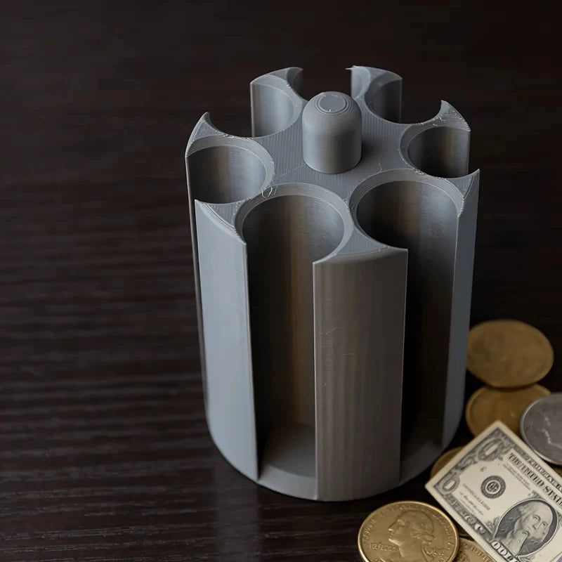 1PC Car Cup Holder Coin Organizer – Cylindrical 7-Slot Storage for Standard Cup Holders