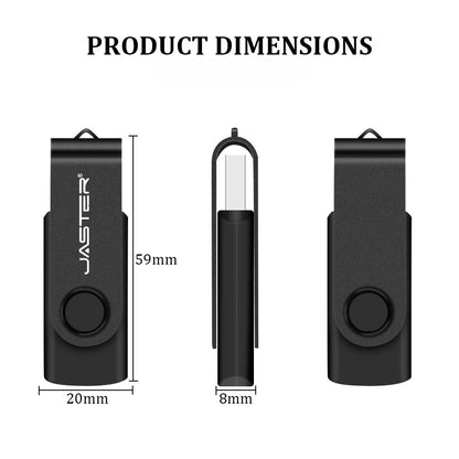 JASTER Obrotowy Pendrive USB 128GB Prezent Biznesowy Pamięć Flash 64GB Metalowy Pendrive 32GB Rzeczywista Pojemność Pendrive USB 16GB 8GB 4GB