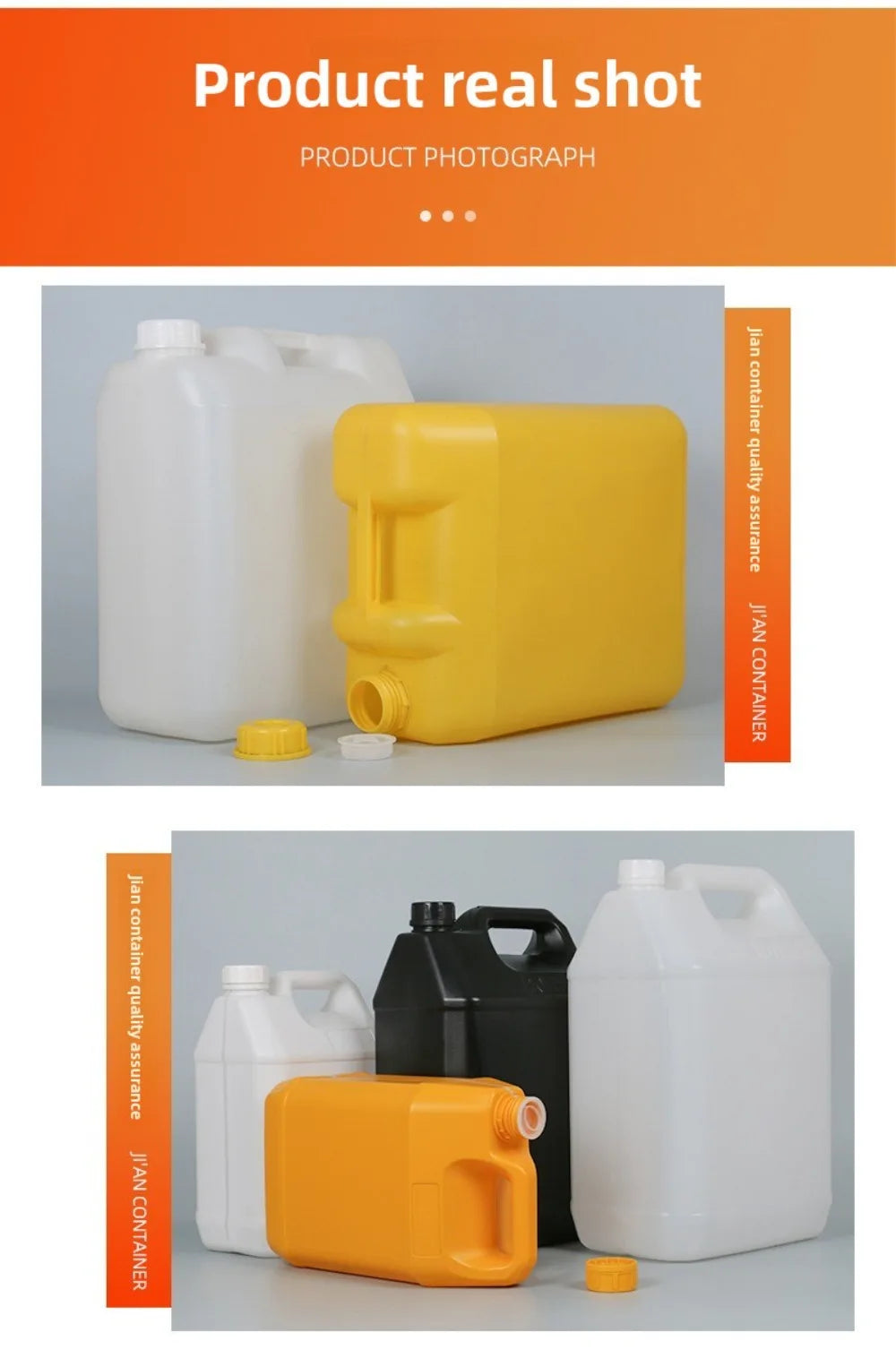1/2/3/4/5/6/10L Plastic Airtight Bottle with Lid Food Grade HDPE Bucket Sealed Large-Capacity Oil Jerrican Gel Shampoo