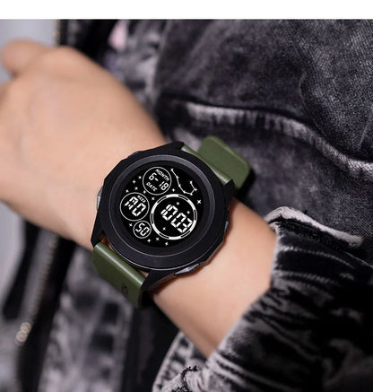 YIKAZE Men Sport LED Watches Top Brand Men Digital Clock Multi-Functional Rubber Man Fitnes Athlete Timekeeping Electronic Watch