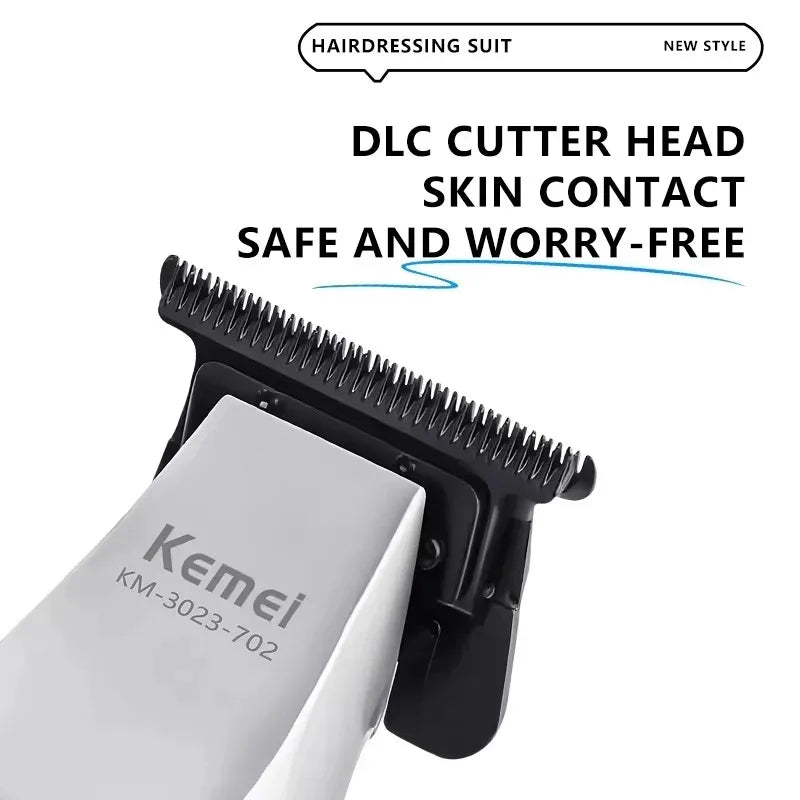 Kemei Clippers Professional Haircut Suit Rechargeable Hair Clippers Metal Body Shaver LCD Display Clipper For Man KM-3023 Set