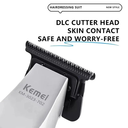Kemei Clippers Professional Haircut Suit Rechargeable Hair Clippers Metal Body Shaver LCD Display Clipper For Man KM-3023 Set