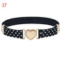 2022 Children Stretch Belts Girls Multicolor Adjustable Elastic Waist Belts with Heart Shape Buckle Waistband Accessories