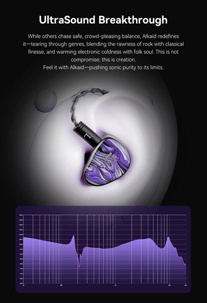 KBEAR Alkaid KB03 1DD+1BA+1Bone Conduction Hybrid IEM HiFi Earphones Beryllium-Coated Dynamic 3D Printed Resin Cavity Wired Headphones for Audiophile & Gaming