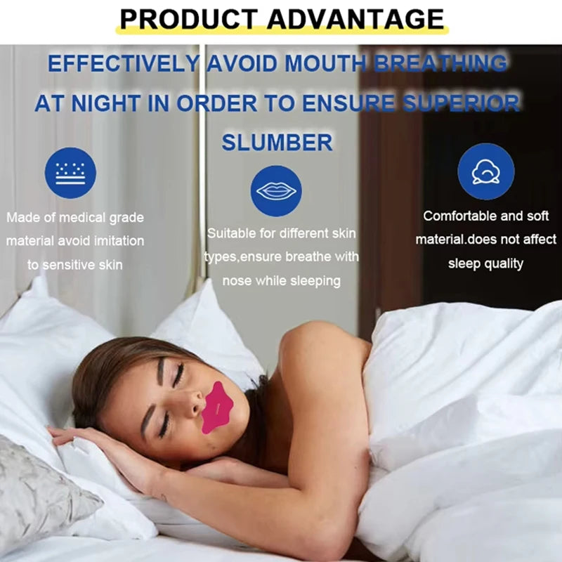 30pcs Anti-Snoring Stickers Children Adult Night Sleep Lip Nose Breathing Improving Patch Mouth Correction Orthosis Tape Patch