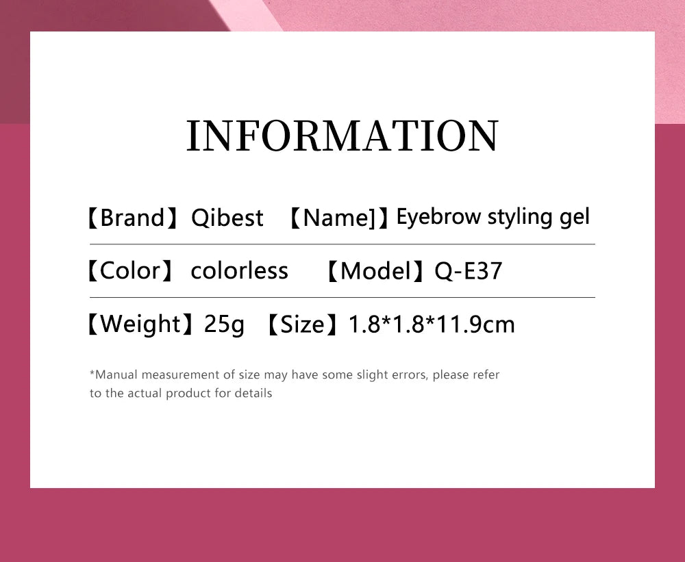 QIBEST Transparent Eyebrow Gel Long Lasting Shape Natural Three Dimensional Moisturizing Eyebrow Styling Gel Makeup Brow Soap