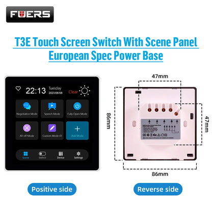 FUERS Tuya Smart Control Panel Switch Smart Home Automation System 3CH Switch Scene Panel Intelligent Home Touch Screen Zigbee
