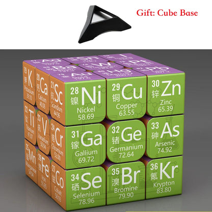 3x3x3 Magic Puzzle Cube Math Chemistry Element Physical Kids Puzzle Cube with Base Magico Cubo Children's Gifts Educational Toys