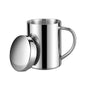 Stainless Steel Cup with Handle, Easy Clean Reusable Portable Water Cup 300/400ml for Office Outdoor Camping
