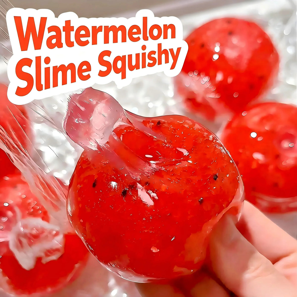 Passion Fruit Vaseline Filling Squeeze Ball, Yellow TPR Squishy Fidget Toy with Black Seeds, Crinkling Sound Ice‑Slush Texture