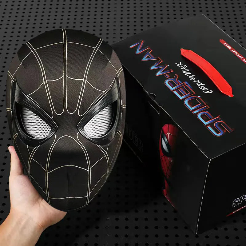In Stock Miles Spider-Man 1:1 Scale Electronic Mask With Moving Glowing Eyes Ring Control Cosplay Toy Gift For Boys Gift