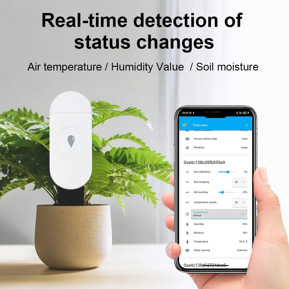 ZigBee Soil Moisture Sensor Temperature Humidity Meter Automation Irrigation Detector Work with Home Assistant Zigbee2mqtt