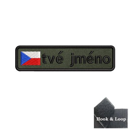 1PC 10cmX2.5cm Custom Name Flag Patch Badge Iron On Hook Loop Army green Netherlands Germany Russia France Belgium Italy Spain