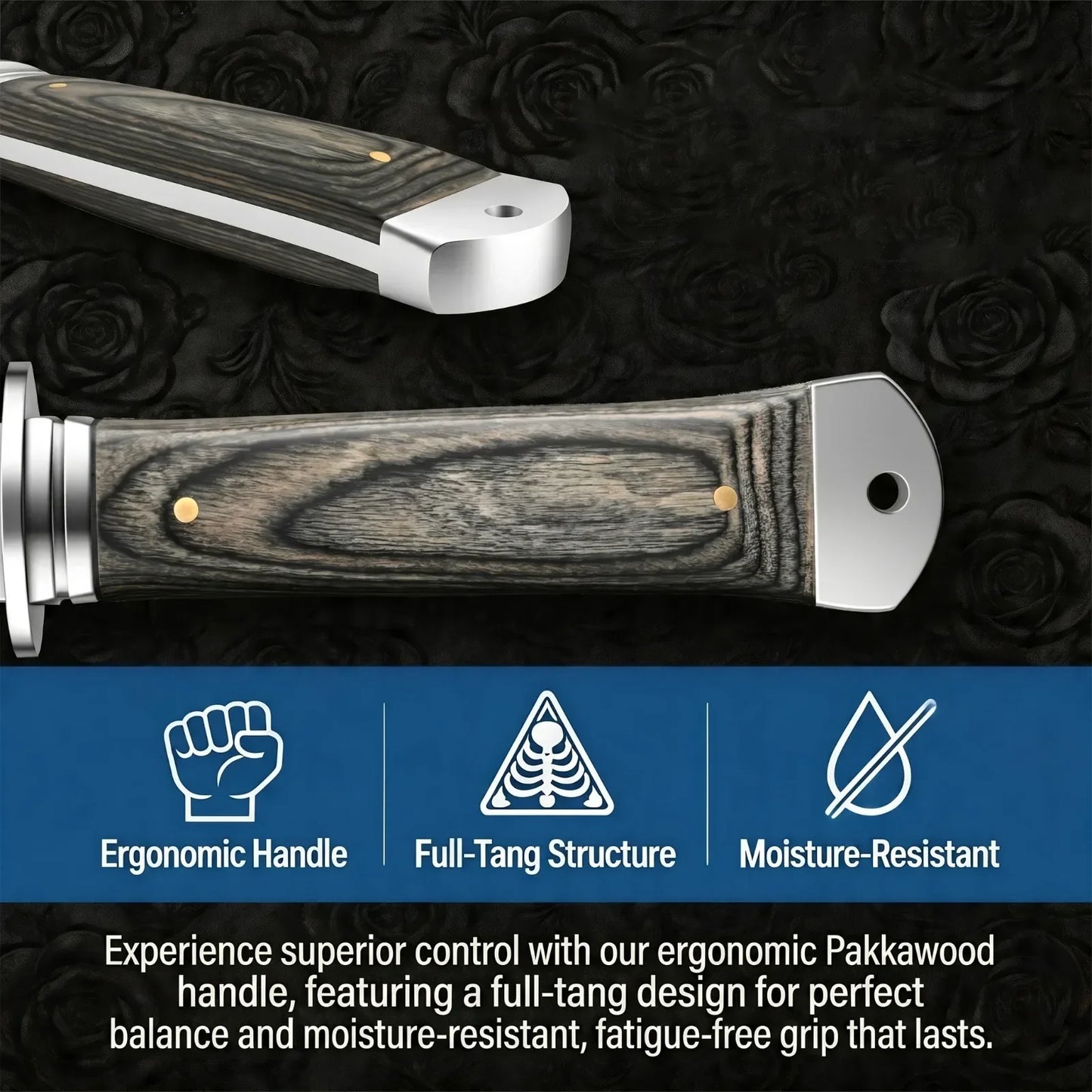 New Heavy-Duty Multi-Purpose Kitchen Knife 5Cr13 Stainless Paring Knife, Ergonomic Pakkawood Handle High-End Utility Knife Tool