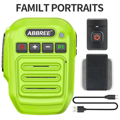 ABBREE Wireless Mic Bluetooth PTT Handsfree Speaker Microphone for Baofeng UV-5R UV-21 BF-888S Quansheng UV-K5(8) UV-5R Plus