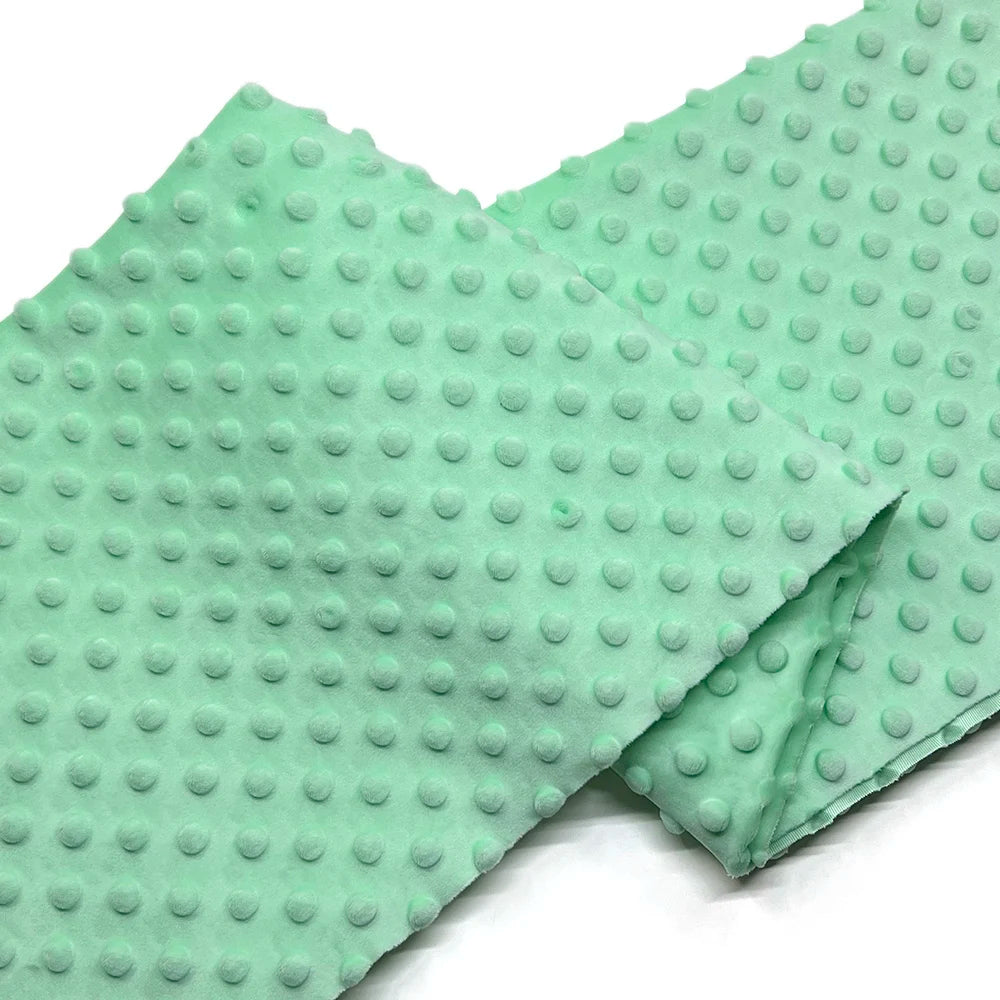 Minky Dot Fabric For Baby Comfort Blankets 1mm Pile Length Polyester Single Sided Swaddle Baby Crying Comfort Plush Fabric
