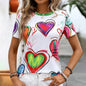 Summer Breathable Women's Fashion Short Sleeve T-Shirt Funny 3d Abstract Face Printed T-Shirts 2024 New Round Neck Tops Tees