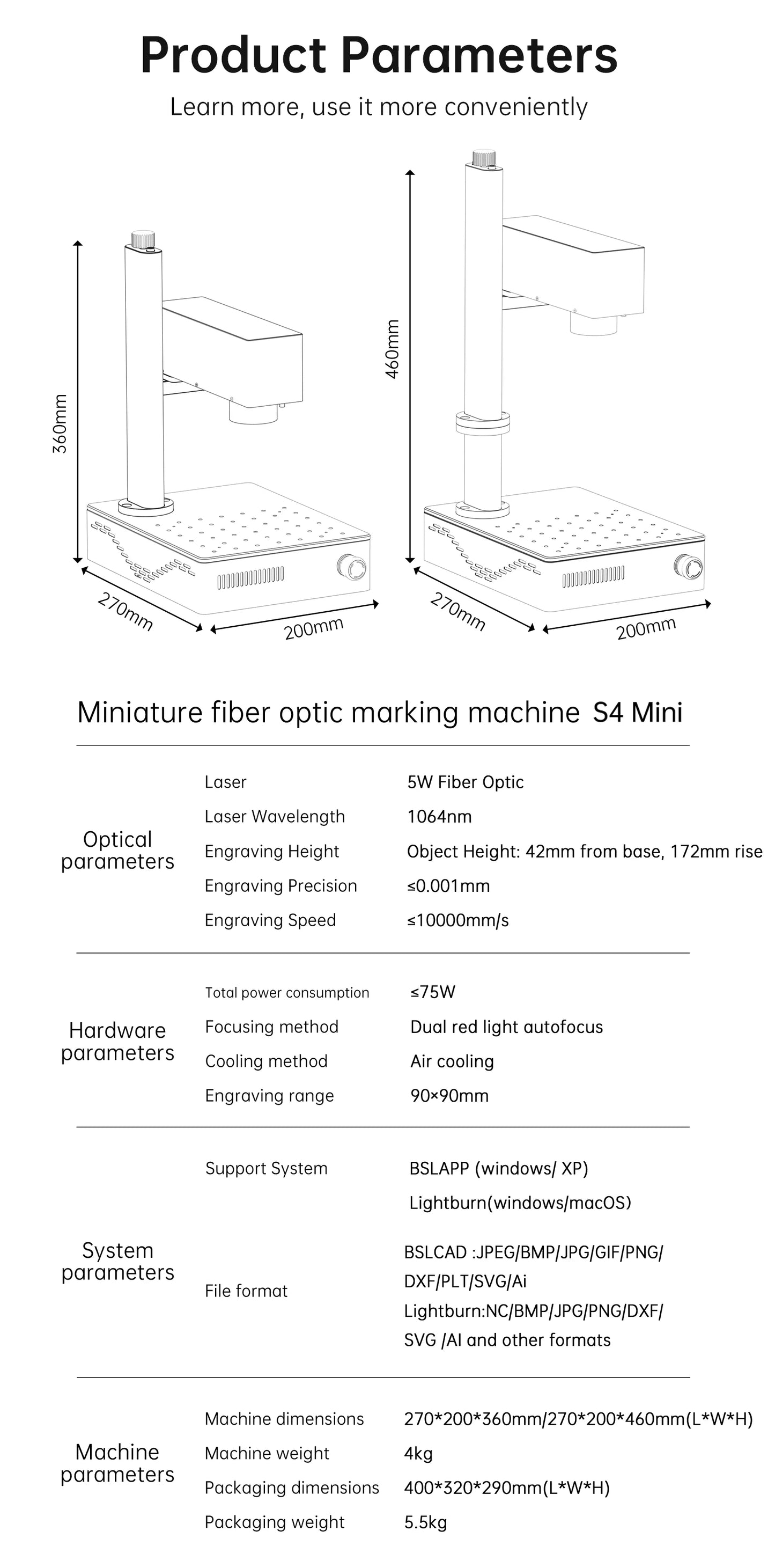 DAJA MINI Portable Fiber Laser Marking Machine High Precision Industrial Business 90*90mm for ALL Metal Jewelry Leather Acrylic