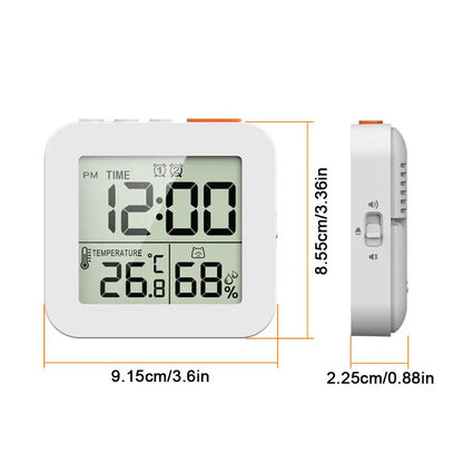 LCD Digital Alarm Clock Waterproof Bathroom Shower Timer For Cooking Shower Timer Temperature Humidity Display Hanger