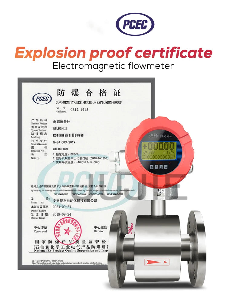 Digital Electromagnetic Flow Meter with LCD Display  for DN15 to DN300 Pipes  Pulse and 4-20mA Output