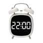 Voice Control Digital Alarm Clock Double Bell Super Loud for Heavy Sleeper Night Mode 12/24H Night Anti-disturb Table LED Clock