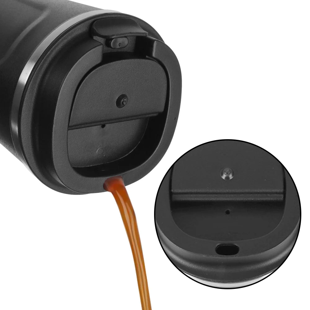 Thermo Cafe Coffee Mug Car Thermos, 380/510ml Leak-Proof Travel Cup for Tea Water Coffee, Double Stainless Steel
