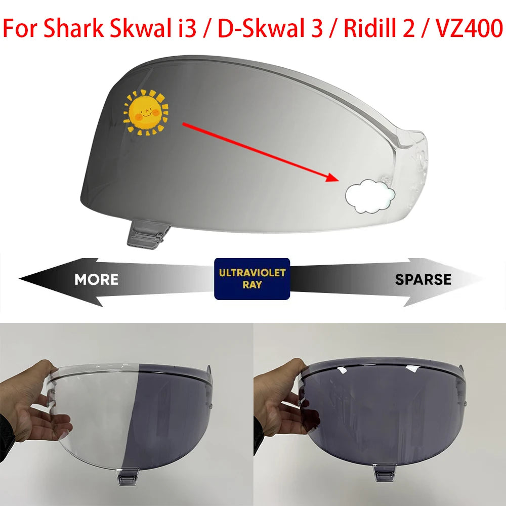 Helmet Visor goggles hromic Tea Automatically Darkens Lens Photochromic Helmet Visor For Shark Skwal i3 D-Skwal 3 Ridill 2 VZ400
