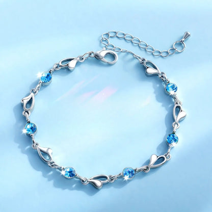 925 Sterling Silver Shiny Zircon Flower Bracelets For Women Charm Temperament Chain Bracelet Party Wedding Jewelry Holiday Gifts