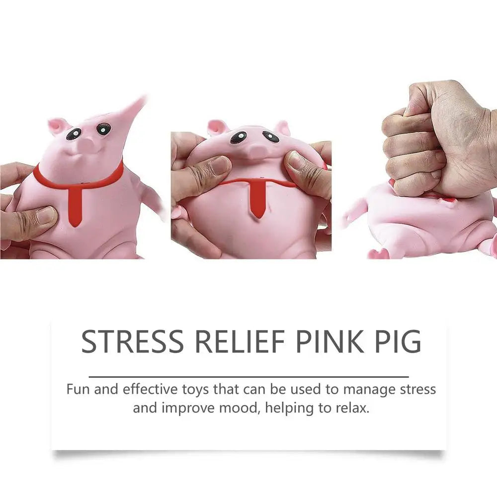 Creative Strange Toy Pig Cartoon Cute Pink La La Pig Toy Vent Pig Whole Person Pinch Music Stress Relief Toy Squeeze Pink Piggy