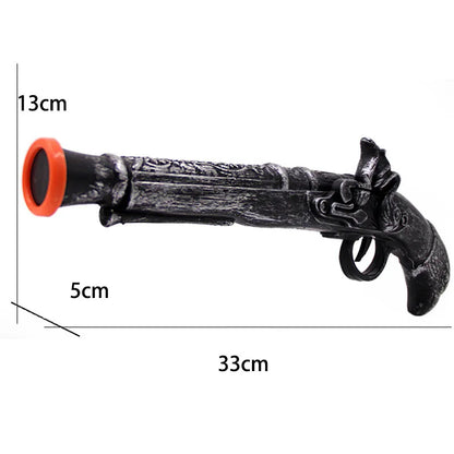 Vintage Carved Pirate Toy Gun 3D Relief Pistol Model Ornament Plastic Simulation Collection Non-shooting Halloween Cos Prop