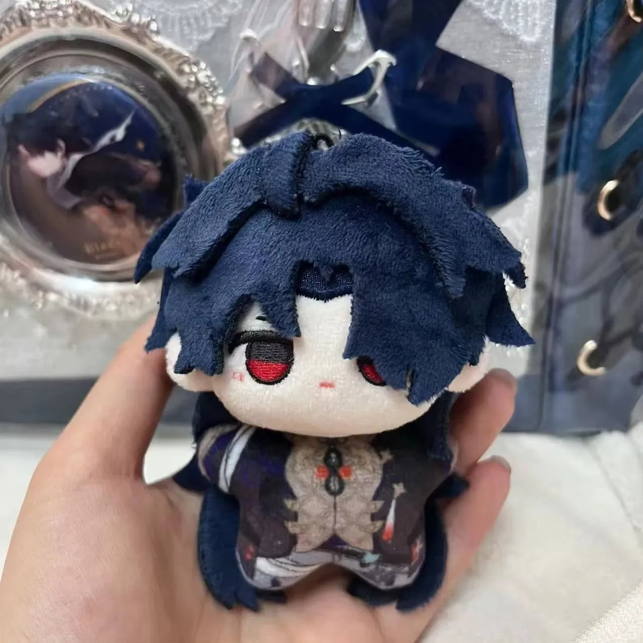 Kawaii Genshin Impact Venti Cosplay 10CM Anime Plush Stuffed Body Backpack Ornaments Pendant Christmas Gifts