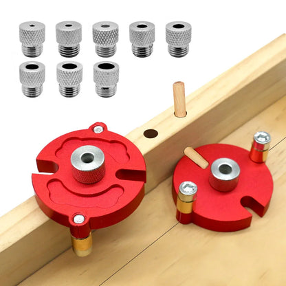 3-10mm Wood Dowel Jig Kit Fast-splicing Vertical Hole Jig Drill Guide Locator Aluminum Alloy Self-Centering Punching Hole Tools