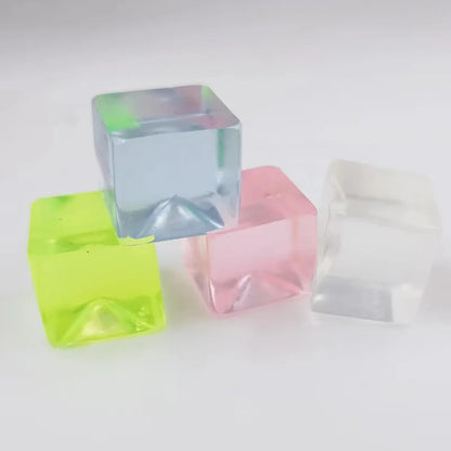 Fidget Toy Mini Squishy Toys Mochi Ice Block Stress Ball Toy Kawaii Transparent Cube Cat Paw Fish Stress Relief Squeeze Toy