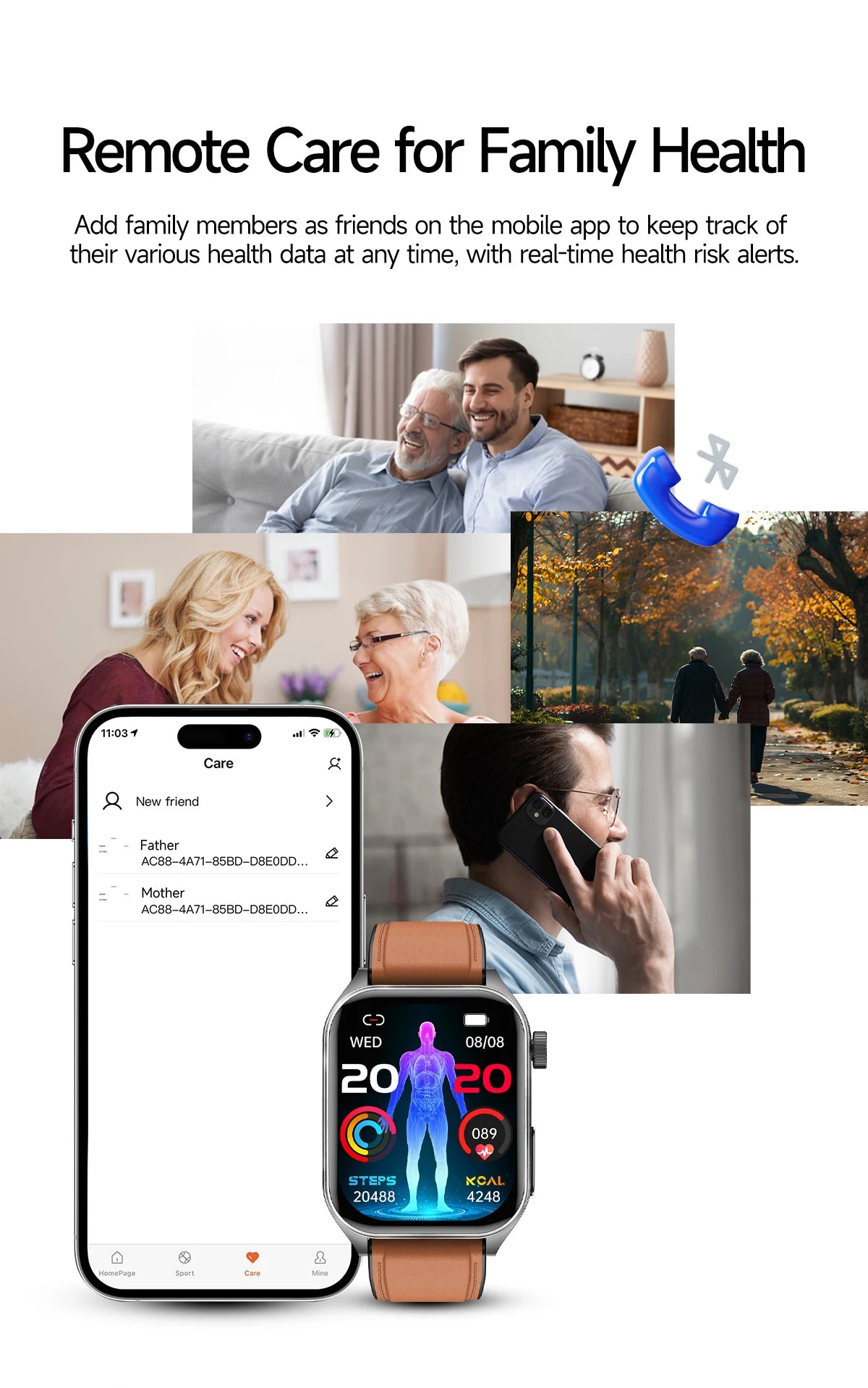 GUHUAVMI New Laser Therapy ECG+PPG Smart Watch Health Monitor Blood Lipids Uric Acid Heart Rate Tracking Monitoring Smartwatches