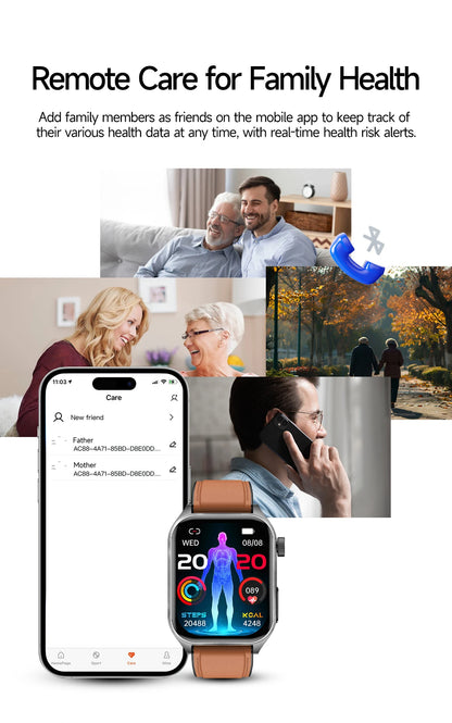 2026New Laser Therapy Care SmartWatch ECG Health Monitor Blood Lipids Uric Acid Heart Rate Tracking Fitness Smartwatch Men Women