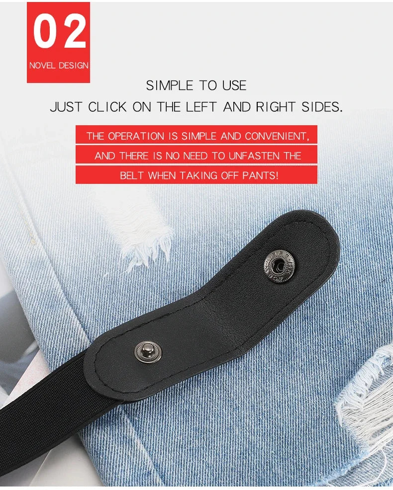 1pc Buckle-Free Belt For Jean Pants,Dresses,No Buckle Stretch Elastic Waist Belt For Women/Men,No Bulge,No Hassle Waist Belt