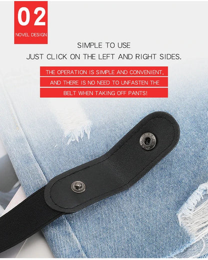 1pc Buckle-Free Belt For Jean Pants,Dresses,No Buckle Stretch Elastic Waist Belt For Women/Men,No Bulge,No Hassle Waist Belt