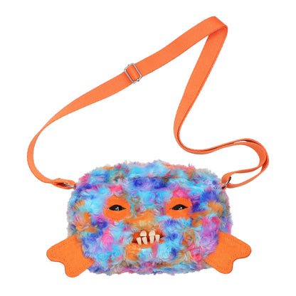 Fuggler Original ALLEY CATS Plush Bag Big Head Ugly Tooth Monster Crossbody Furry Funk Purse Backpack Wallet Storage BagGift