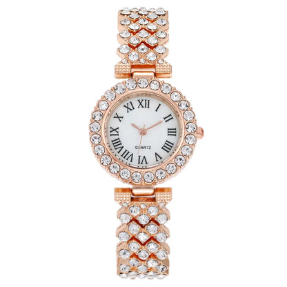 2PCS Women's Watch Fashion Rhinestone Ladies Analog Quartz Watches Bracelet Set Reloj Mujer Girls Clock Gift Relogio Feminino