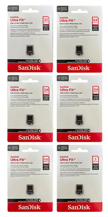 SanDisk Ultra Fit CZ430 128GB 256GB 512GB USB3.2 Flash Drive Read Speed Up To 400MB/s mini Pen Drive 64G 32G 130MB/s USB Stick