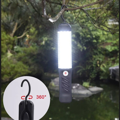 LED Handheld Flashlight Work Light USB Rechargeable Strong Light Lantern Torch Work Lamp with Magnet Hook Workshop Repair Lights