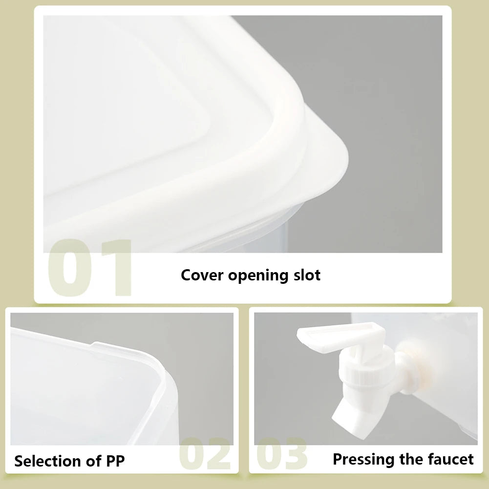 3.5/5/10L High Temperature Resistance Fridge Drink Dispenser with Spigot with Lid Refrigerator Water Bottle  Cold Kettle